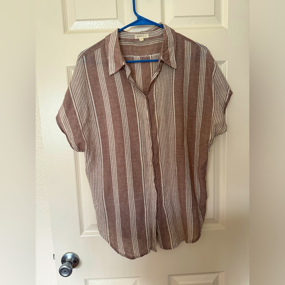 Bohme Striped Button Down Shirt